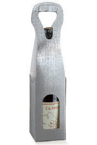 
            
                Carica l&amp;#39;immagine nel visualizzatore Galleria, Bag New Scatola per una bottiglia in cartoncino rinforzato motivo Seta Argento
            
        