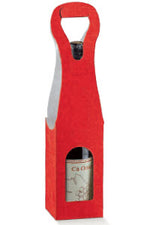 Bag New Scatola per una bottiglia in cartoncino rinforzato goffrato motivo Seta Rosso