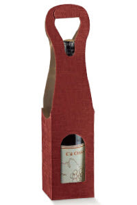 
            
                Carica l&amp;#39;immagine nel visualizzatore Galleria, Bag New Scatola per una bottiglia in cartoncino rinforzato goffrato motivo Seta Bordeaux
            
        