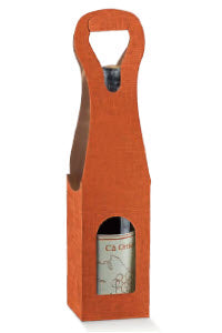 
            
                Carica l&amp;#39;immagine nel visualizzatore Galleria, Bag New Scatola per una bottiglia in cartoncino rinforzato goffrato motivo Terra di un bellissimo colore arancio caldo
            
        