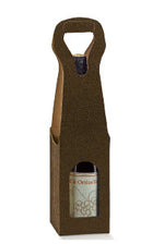 Bag New Scatola per una bottiglia in cartoncino rinforzato motivo Pelle Marrone