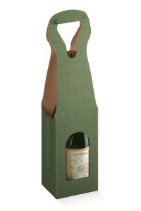 Bag New Scatola per una bottiglia in cartoncino rinforzato colore Verde